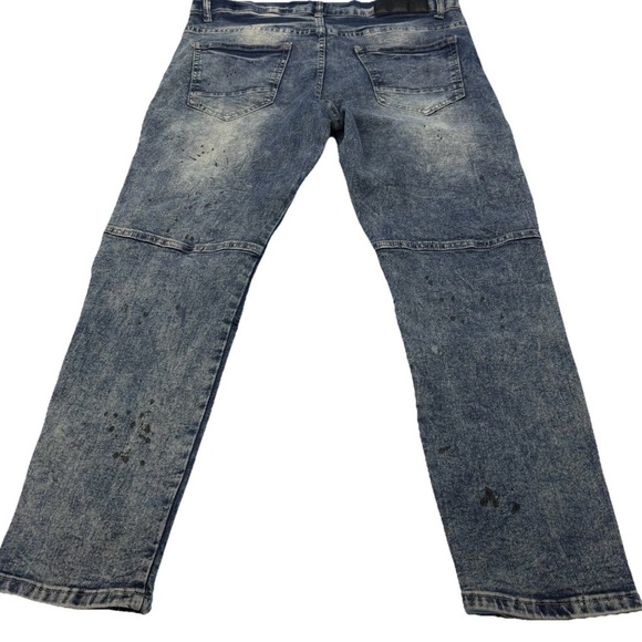 Rocawear Y2K Jeans Mens 38” Dark Blue  Skinny Distressed Grunge Streetwear Skate - Picture 8 of 10